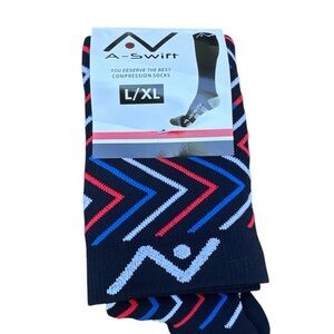 Athletic Socks Black and Red Crew Length